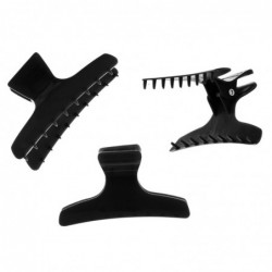 60608 BUTTERFLY HAIR DIVIDER CLAMPS BLACK