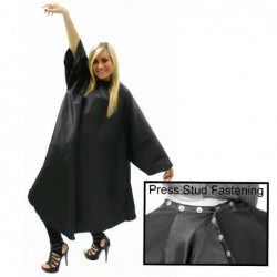 61309 GOWN WITH SLEEVES AND POPPERS BLACK