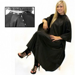 61308 UNISEX GOWN BLACK WITH POPPERS