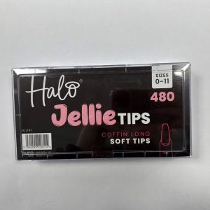 JCL101-JELLY NAIL TIPS COFFIN LONG ASSORTED 480